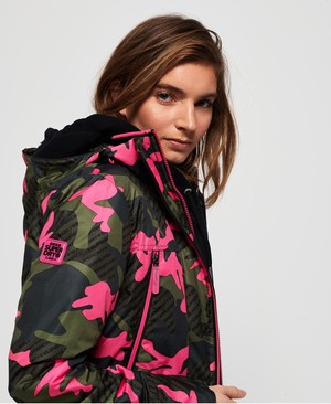 Superdry Tech Print Velocity SD-Windcheater Női Kabát Rózsaszín/Camo | DCOTE1056